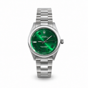 Montre Homme Argentée – Cadran Vert