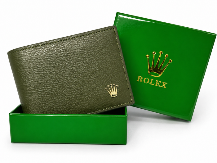 Roleex Homme Vert Kaki Grainé – Coffret Vert