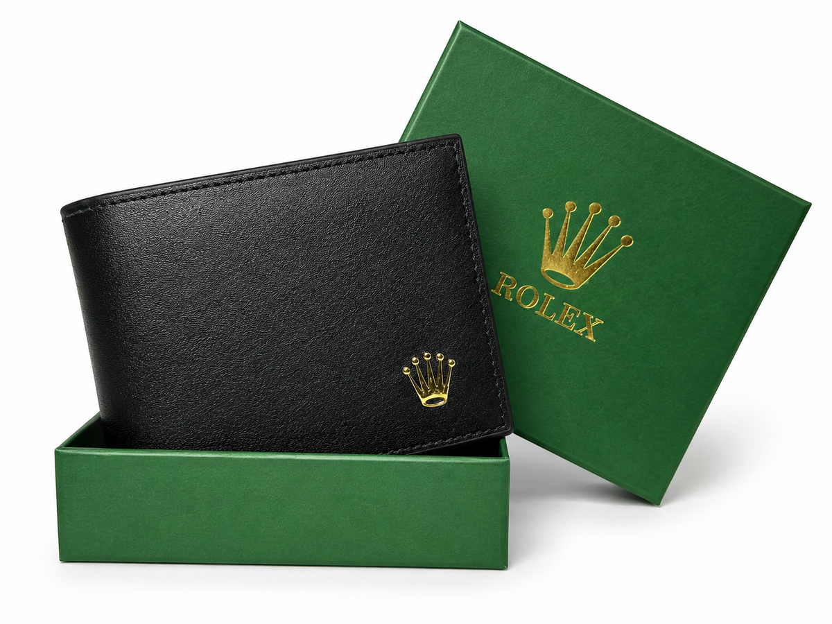 Rolex Homme Noir – Couronne Dorée et Coffret Vert