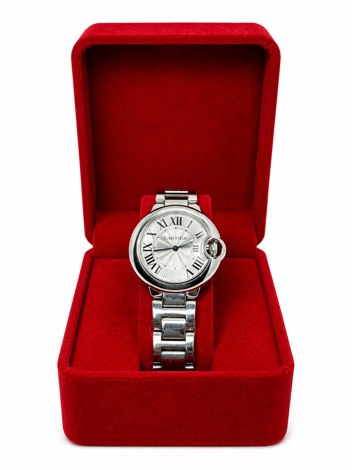Cartier Argentée à Chiffres Romains