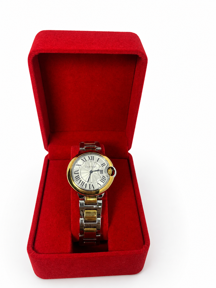 Cartier Femme Bicolore Argentée et Dorée – Cadran Blanc