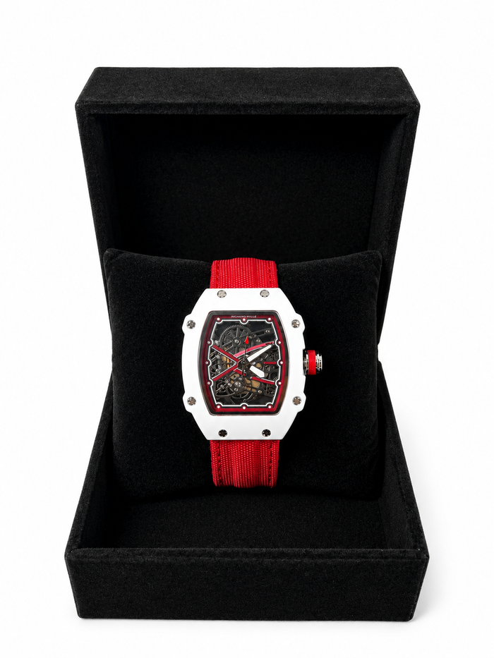 Richard Mille Homme Blanche et Rouge – Cadran Squelette