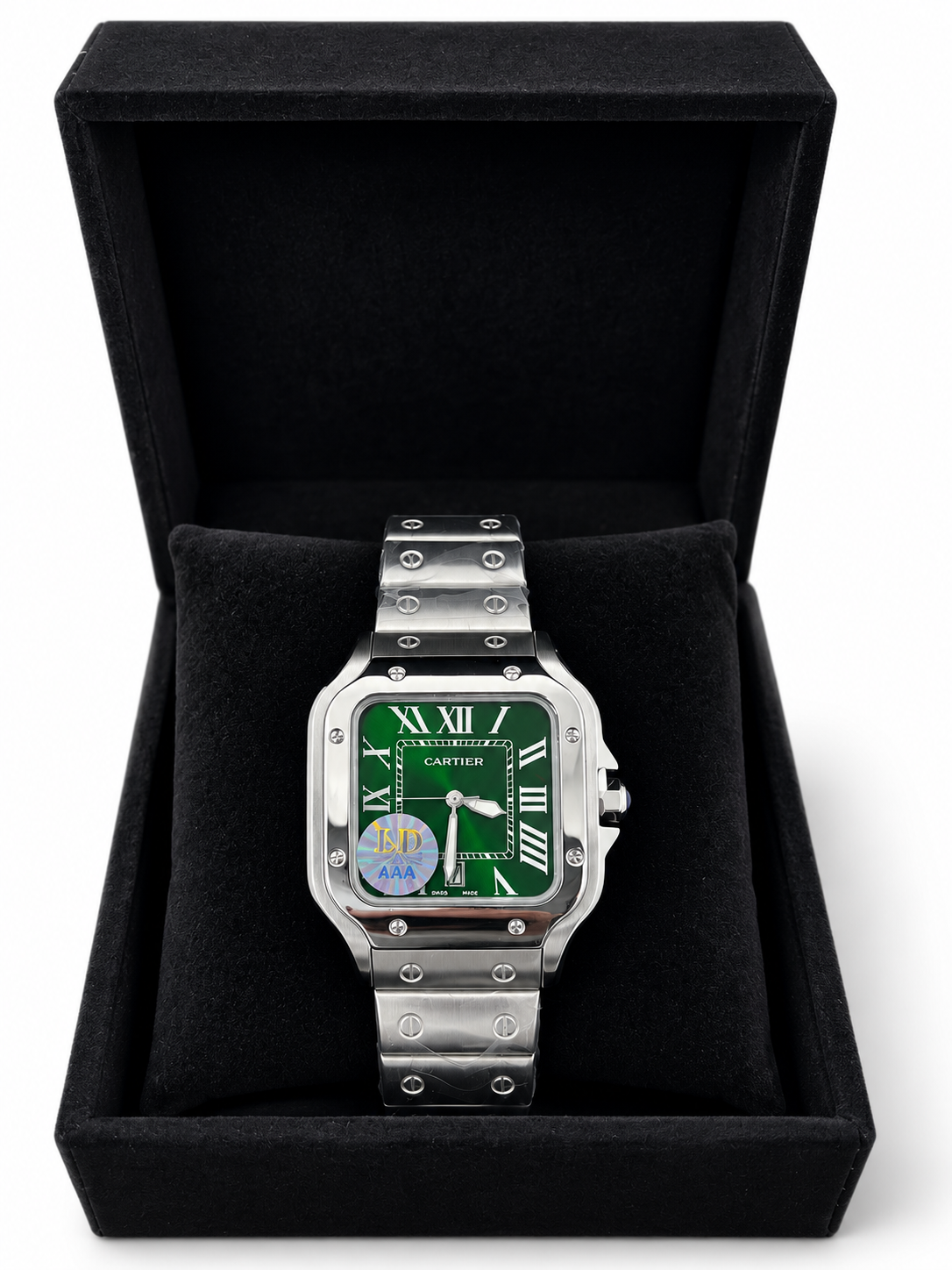 Cartier Santos Homme Argentée – Cadran Vert