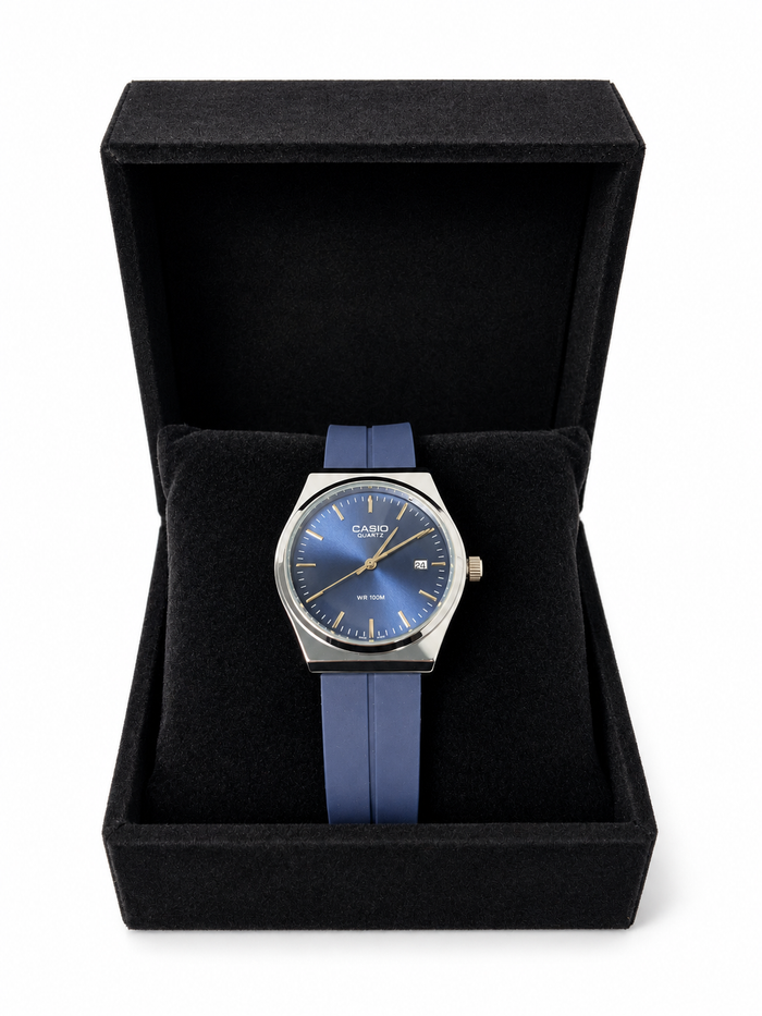 Casio Quartz Bleu Marine – Bracelet Souple