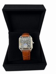 Cartier Santos Homme – Cadran Gris et Bracelet Marron
