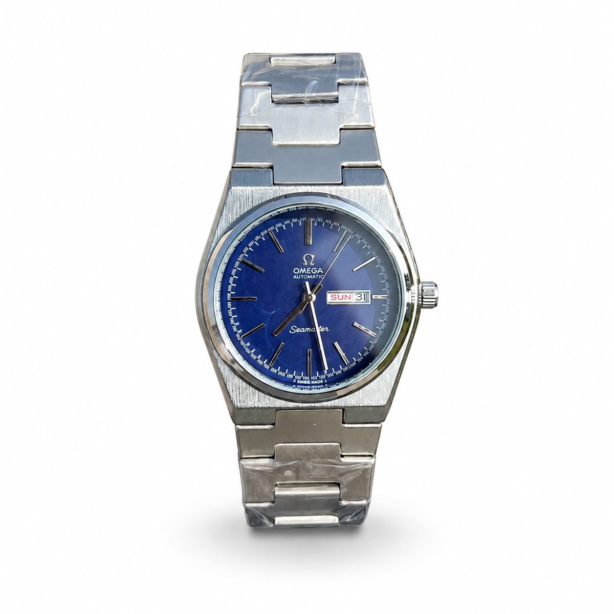 Montre Homme Argentée – Cadran Bleu