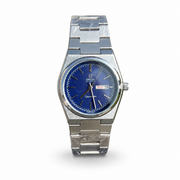 Montre Homme Argentée – Cadran Bleu