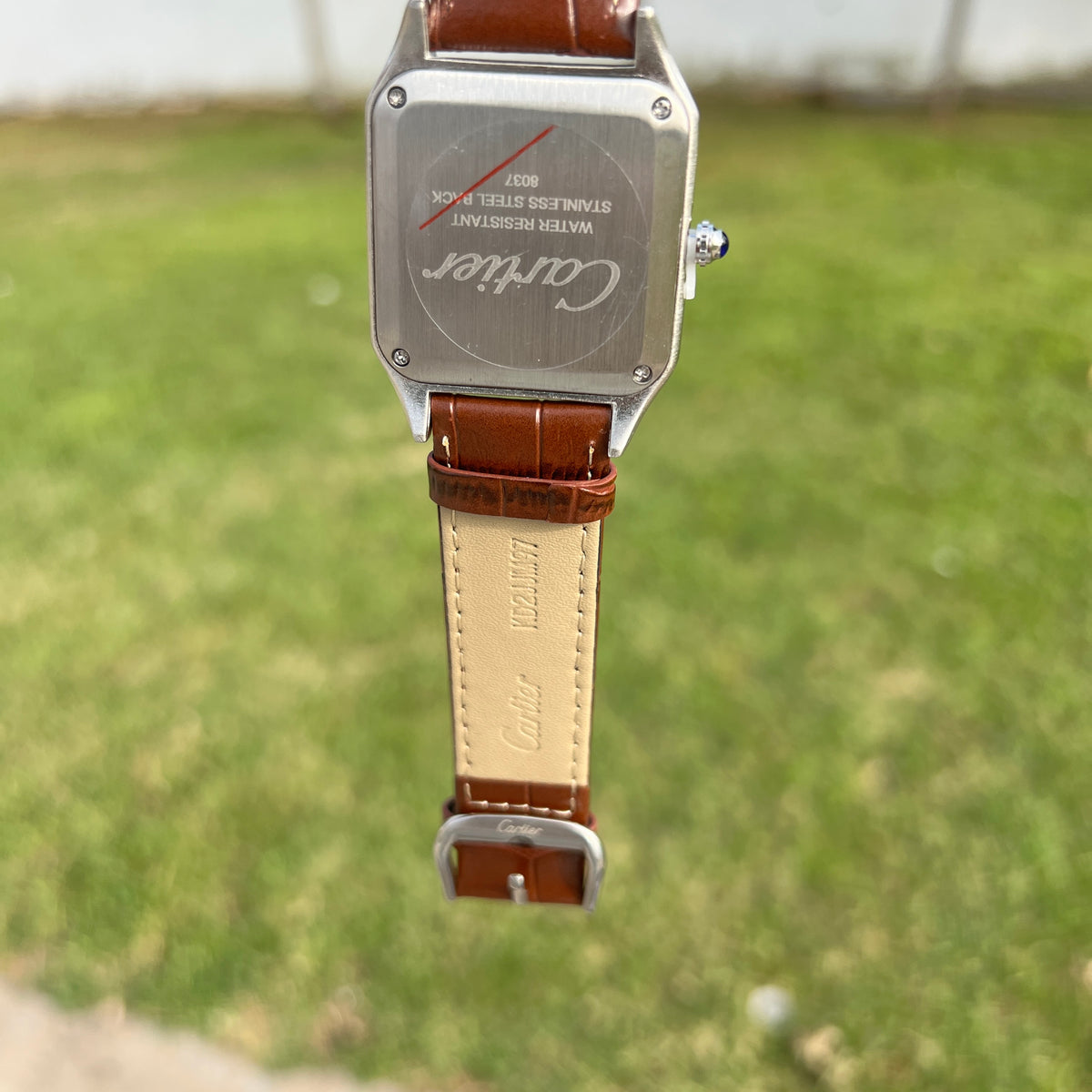 Cartier Santos Homme – Cadran Gris et Bracelet Marron