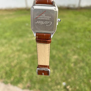 Cartier Santos Homme – Cadran Gris et Bracelet Marron