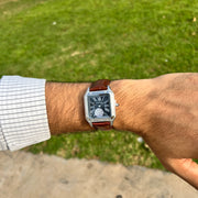 Cartier Santos Homme – Cadran Gris et Bracelet Marron