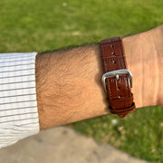 Cartier Santos Homme – Cadran Gris et Bracelet Marron