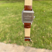 Cartier Santos Homme Argentée – Cadran Blanc et Bracelet Marron