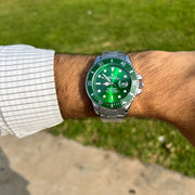 Rolex Submariner Homme Verte et Argentée