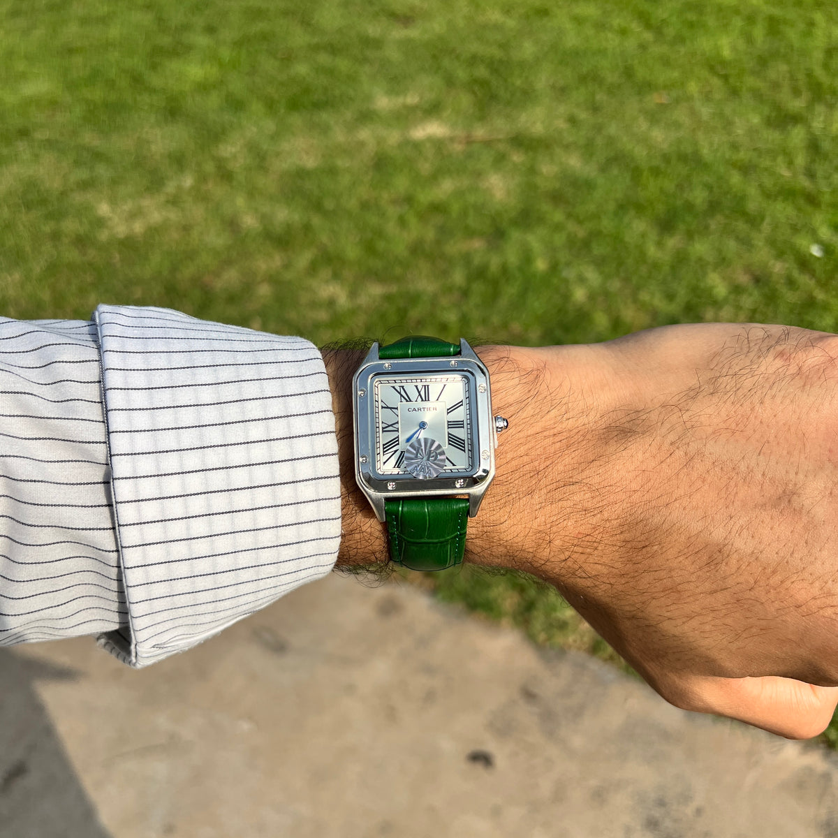 Cartier Santos Homme – Cadran Ivoire et Bracelet Vert