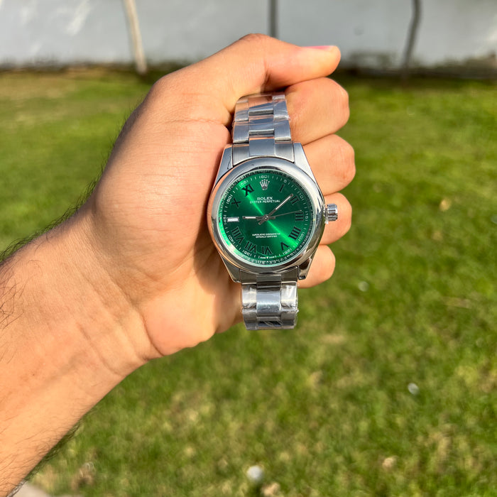 Rolex Homme Argentée – Cadran Vert