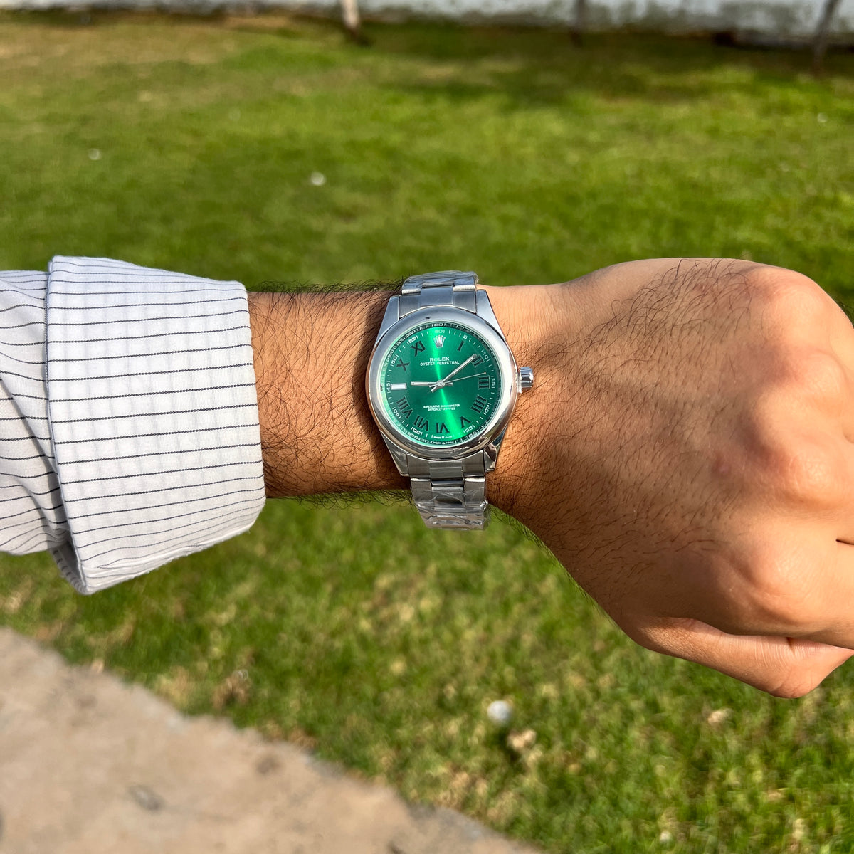 Rolex Homme Argentée – Cadran Vert