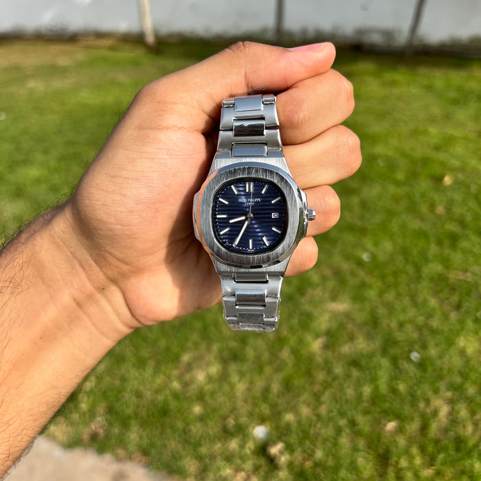 Patek Philippe Homme Argentée – Cadran Bleu