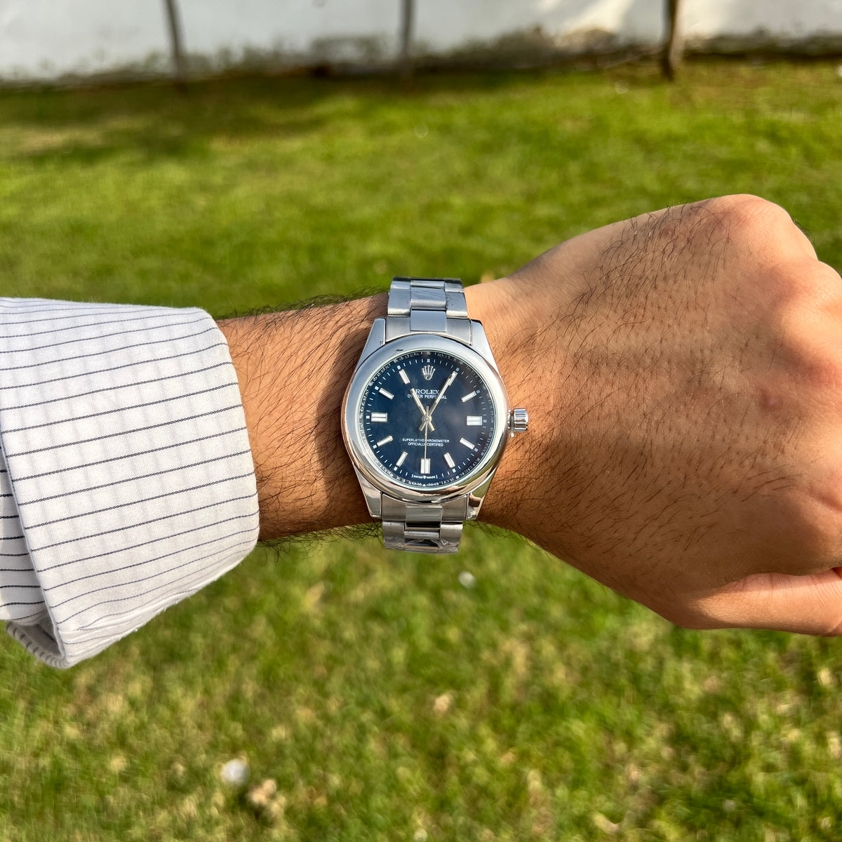 Rolex Homme Argentée – Cadran Bleu
