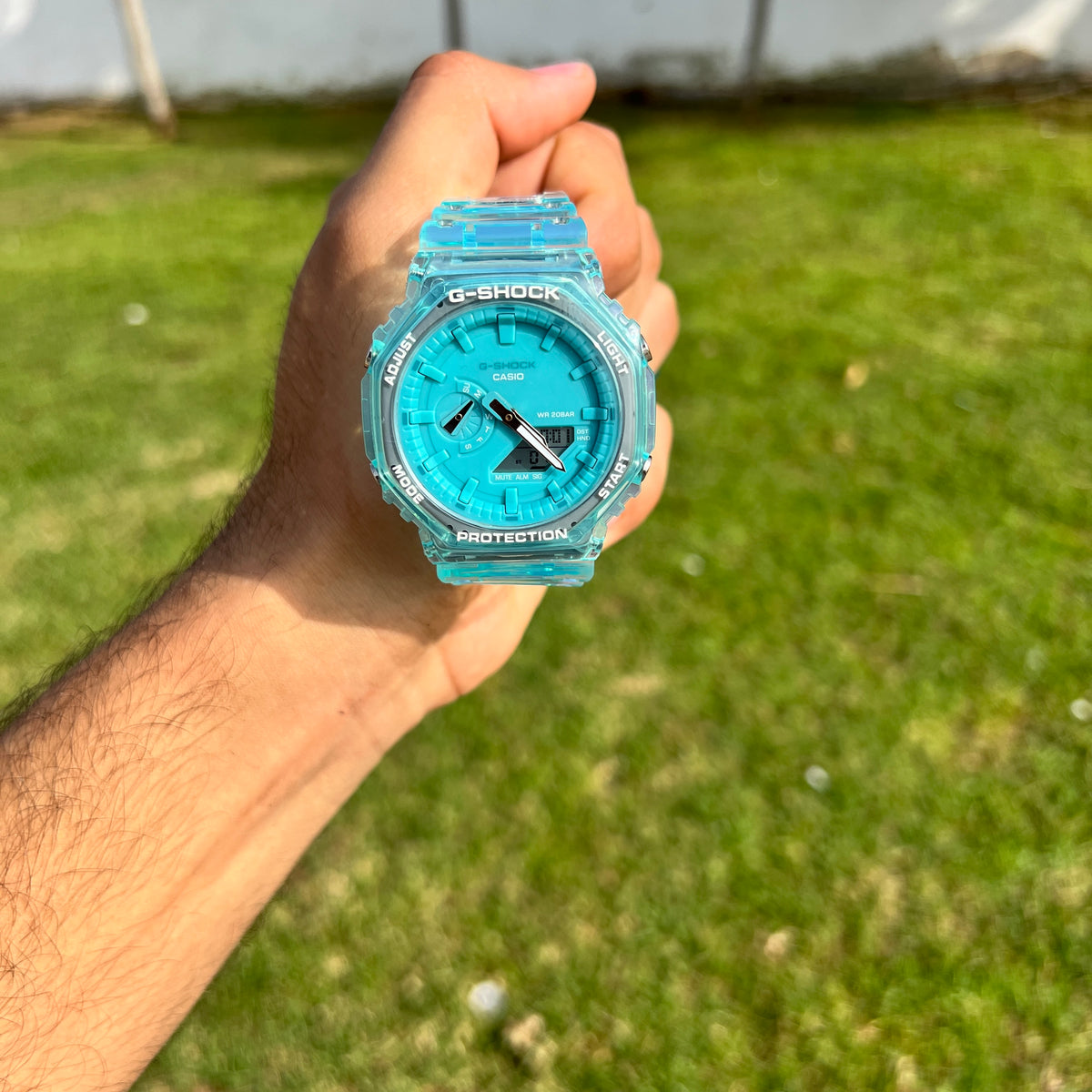 Casio G-Shock Turquoise Transparente – Double Affichage