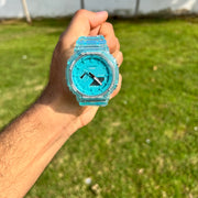 Casio G-Shock Turquoise Transparente – Double Affichage