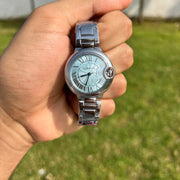 Cartier Femme Argentée – Cadran Bleu Clair