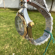 Rolex Femme Bicolore Argentée et Dorée – Cadran Blanc Nacré
