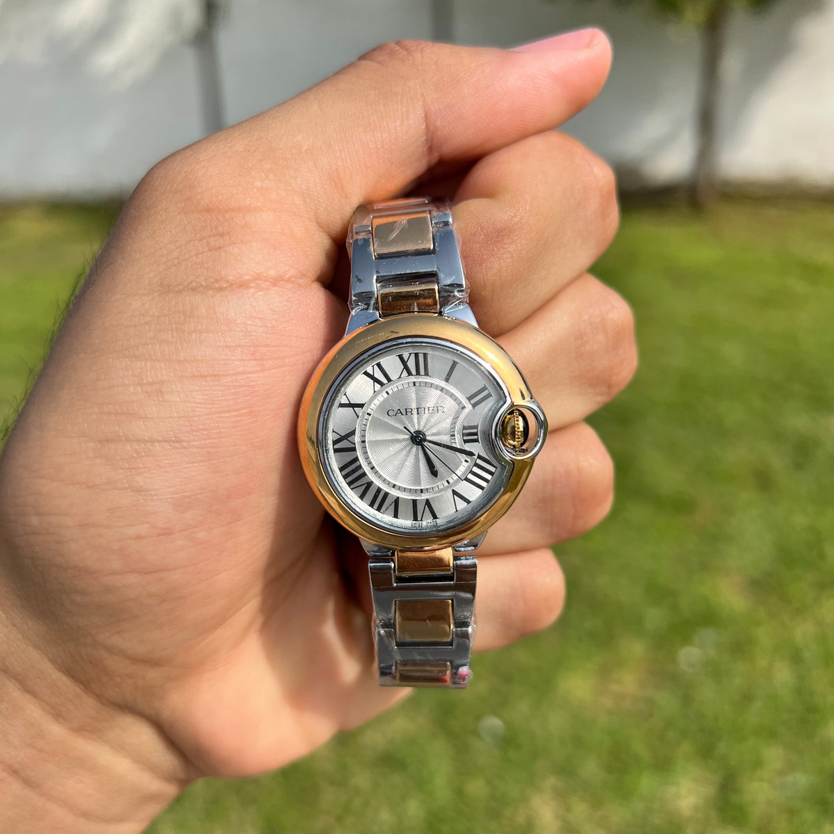 Cartier Femme Bicolore Argentée et Dorée – Cadran Blanc