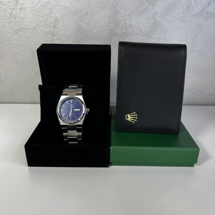 Montre Homme Cadran Bleu & Portefeuille Noir – Style Raffiné
